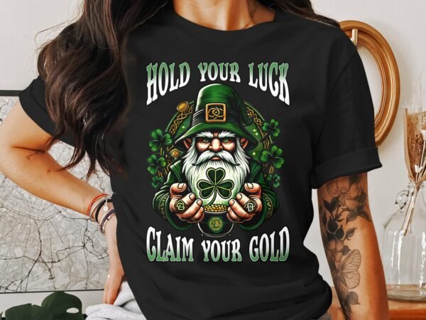 Lustiges Kleeblatt T-Shirt, Irischer Kobold Print, Holen Sie sich Ihr Gold Statement, St Patricks Day, Glücksbringer T-Shirt - Image 2