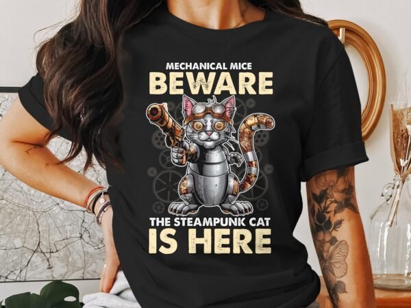 Vintage Futuristisches Steampunk T-Shirt, Retro Fantasiewelt Kostüm, Retro Dampfantrieb Shirt, Industriell Viktorianisches Top, Zahnrad Tee - Image 3