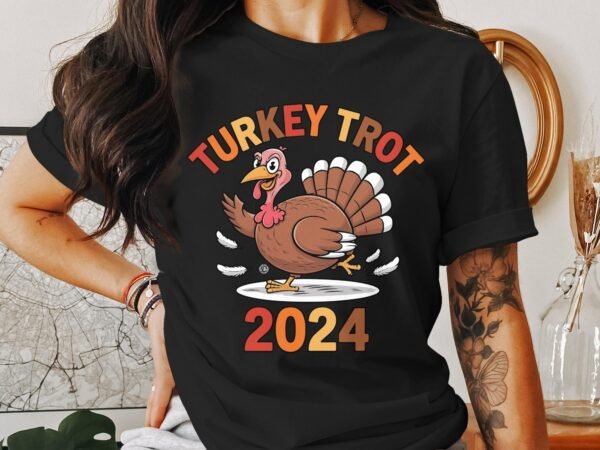 Herbstliches Erntedankfest T-Shirt, Traditionell Amerika Kanada Top, Lustiges Truthahn Rennen TROT Shirt, Festliches Geflügel Kürbis Tee - Image 3