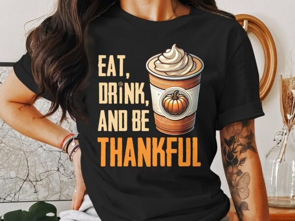 Herbstliches Erntedankfest T-Shirt, Traditionell Amerika Kanada Kürbisbecher Top, Lustiges Truthahn Shirt, Festliches Geflügel Kürbis Tee - Image 3