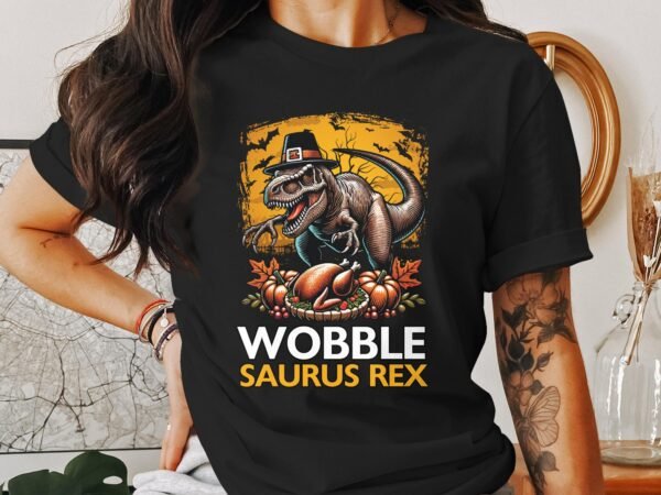 Herbstliches Erntedankfest T-Shirt, Traditionell Amerika Kanada Top, Lustiges Dino T-Rex Truthahn Shirt, Festliches Geflügel Kürbis Tee - Image 3