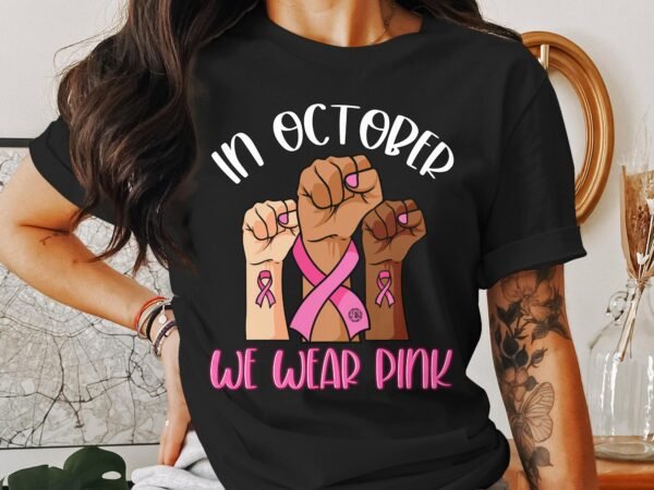 Kampf Stärke Hoffnung Brustkrebs Bewusstsein T-Shirt, Vorsorgeuntersuchung Gesundheit Tee, Hilfe Symbol der Solidarität Pinke Schleife Top - Image 3