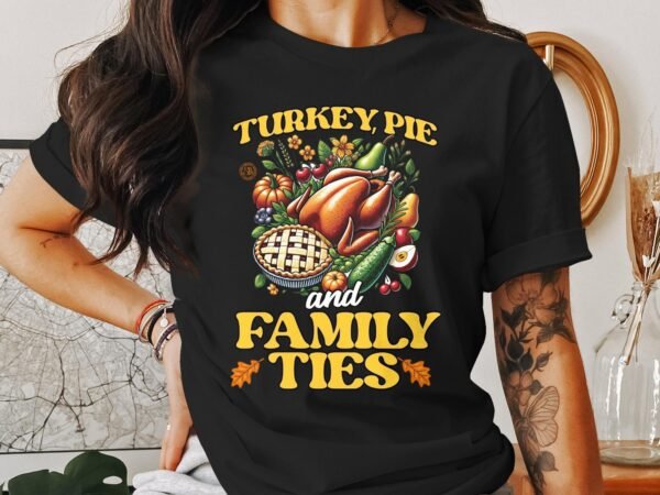 Herbstliches Erntedankfest T-Shirt, Traditionell Amerika Kanada Abendessen Top, Lustiges Truthahn Shirt, Festliches Geflügel Kürbis Tee - Image 3