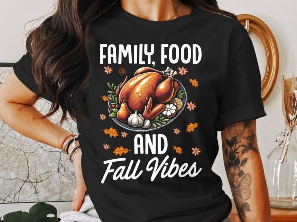 Herbstliches Erntedankfest T-Shirt, Traditionell Amerika Kanada Abendessen Top, Lustiges Truthahn Shirt, Festliches Geflügel Kürbis Tee - Image 3