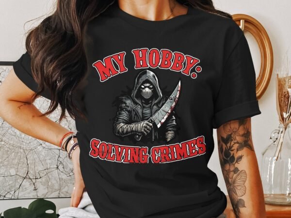Kriminalfälle True Crime T-Shirt, Mystische Horror Geschichten für Krimi Fans Tee, Rätsel Maskierter Verbrecher Top, Ermittlungen Shirt - Image 3