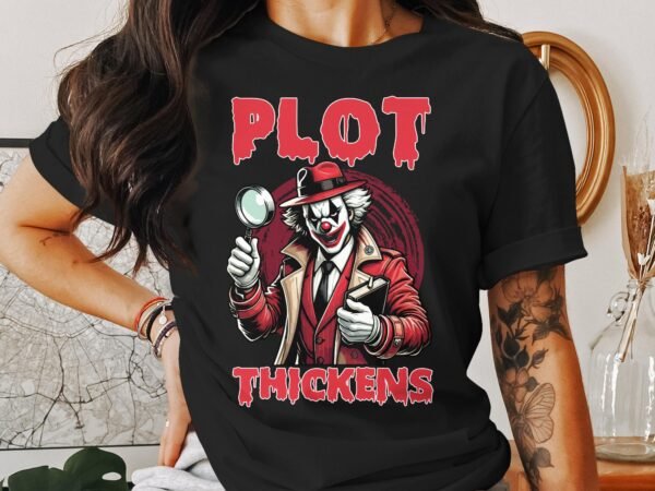 Kriminalfall True Crime T-Shirt, Horror Clown Geschichten für Krimi Fans Tee, Rätsel Verdächtiger Detektiv Top, Joker Ermittlungen Shirt - Image 3