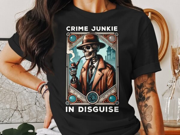 Kriminalfälle Tarot Karten T-Shirt, Mystische Tarotkarten für Krimi Fans Tee, Esoterik Kartenlegen Detektiv Top, Tarotdeck Wahrsager Shirt - Image 3