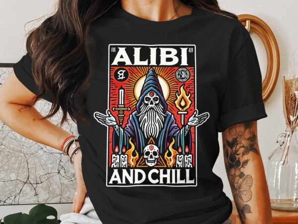 Kriminalfälle Tarot Karten T-Shirt, Mystische Tarotkarten für Krimi Fans Tee, Esoterik Kartenlegen Detektiv Top, Tarotdeck Wahrsager Shirt - Image 3