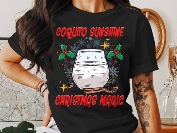 Tropisches Coquito Weihnachten T-Shirt, Traditionelles Kokosnuss Urlaubsgetränk Shirt, Festliches Puerto Rico Karibik Tee, Kokos Reisetop - Image 3