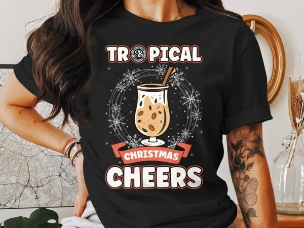 Tropisches Coquito Weihnachten T-Shirt, Traditionelles Kokosnuss Urlaubsgetränk Shirt, Festliches Puerto Rico Karibik Tee, Kokos Reisetop - Image 3