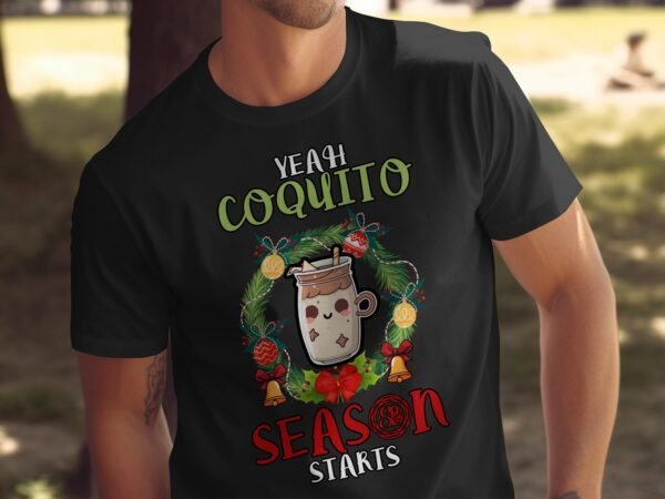 Tropisches Coquito Weihnachten T-Shirt, Traditionelles Kokosnuss Urlaubsgetränk Shirt, Festliches Puerto Rico Karibik Tee, Kokos Reisetop - Image 5