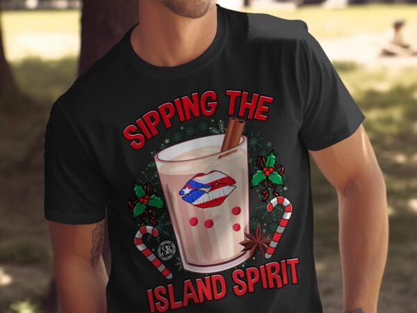 Tropisches Coquito Weihnachten T-Shirt, Traditionelles Kokosnuss Urlaubsgetränk Shirt, Festliches Puerto Rico Karibik Tee, Kokos Reisetop - Image 5