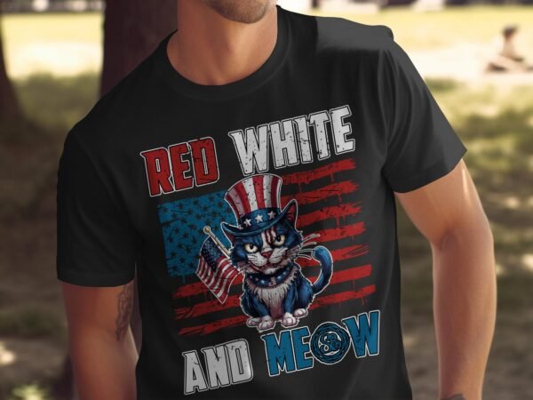 Nationalfeiertag T-Shirt USA 4 Juli Outfit Veteran Patrioten Look Freiheit Style Amerika Böse Katze Flaggen Design Freiheitsstatue Stolz - Image 5