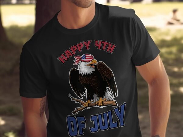 Nationalfeiertag T-Shirt Wappentier Adler USA 4 Juli Outfit Veteran Patrioten Look Freiheit Style Amerika Flaggen Design Weißkopfseeadler - Image 5