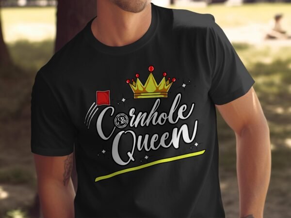 Cornhole Königin Gartenspiel T-Shirt, Camping Freizeitspiel Shirt, Familien Sieger Outfit, Wurfsack Holzbrettspiel Tee, Sommer Outdoor-Spiel - Image 5