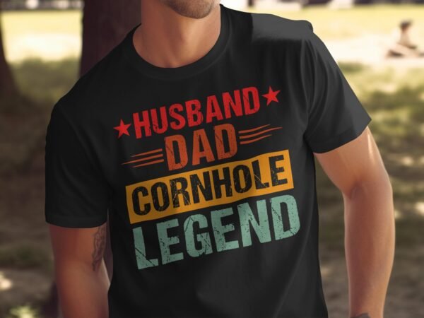 Cornhole Ehemann und Papa Gartenspiel T-Shirt, Familienfreizeitspiel Shirt, Turniersieger Outfit, Wurfsack Holzbrettspiel Tee, Outdoor-Spiel - Image 5