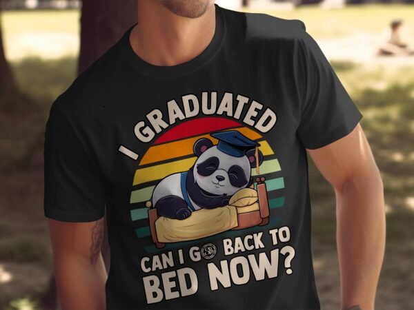 Abschlussgeschenk Panda T-Shirt für Absolventen Müde Abschlussfeier Schulabschluss Shirt Retro Schlafender Panda Bär Studium Bachelor Master - Image 5