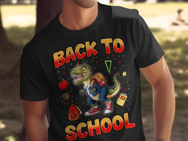 Kita Dino Schulranzen Erster Schultag Sommerferien Schulanfang Tasche Schultüte Abschied Kindergarten Rucksack Bunt Schulbedarf Kinder Shirt - Image 5