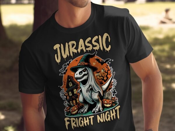 Scary Dinosaur Halloween T-Shirt, Spooky T-Rex Tee, Fun Magic Costume Dino Shirt, Hunter Witch Hour Madness Top, Trick-Or-Treat Night Party - Image 5
