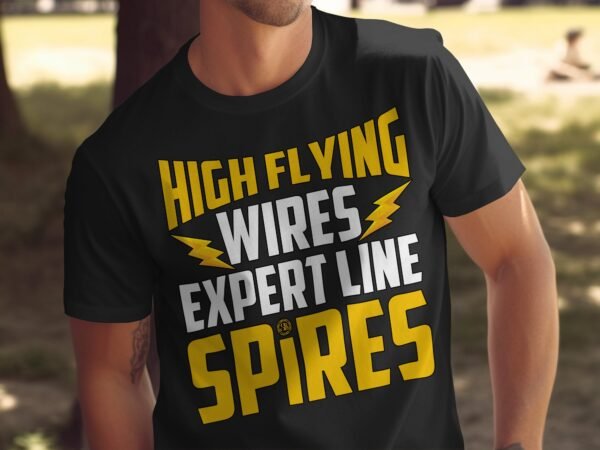High Flying Wires Expert Line Spires T Shirt, Retro Style Graphic Tee, Unique Gift for Tech Enthusiasts, Geeky Apparel - Image 5