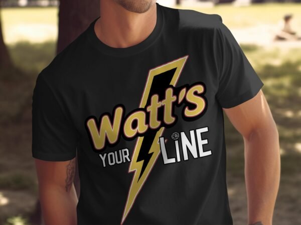 Funny Graphic Tee, Watt's Your Line T-Shirt, Humor Shirt, Unique Graphic Tee, Cool Lightning Bolt Shirt, Unisex Casual Tee, Gift Idea - Image 5