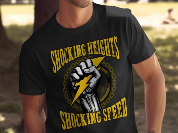 Shocking Heights Shocking Speed Graphic T-Shirt, Cool and Unique Design Tee, Perfect for Casual Wear or Gift, Statement Shirt - Image 5