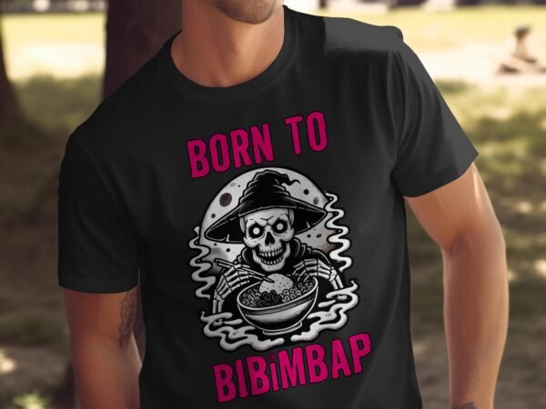 Anime Bibimbap Halloween T-Shirt, Koreanisches Essen Tee, Magisches Kostüm, Ramen MRE Zutaten Shirt, Wahnsinn Bowl Top, Gimbap Party - Image 5
