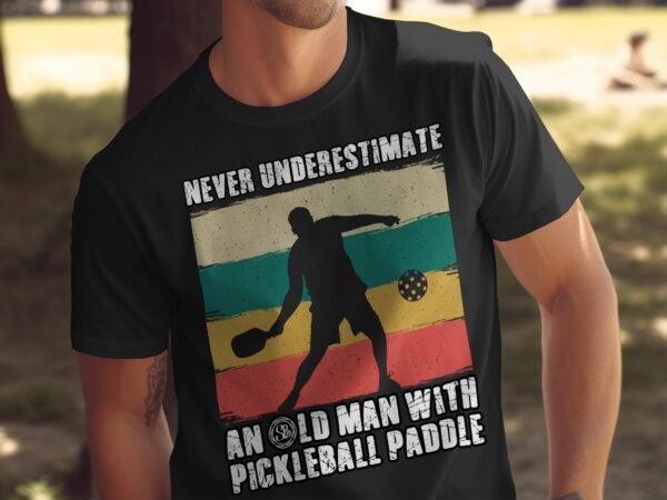 Retro Pickleball Spieler T-Shirt, Geschenk für Sportliebhaber, Vintage Pickleballschläger Fan Tee, Lustiges Outdoor-Aktivität Team Shirt - Image 5