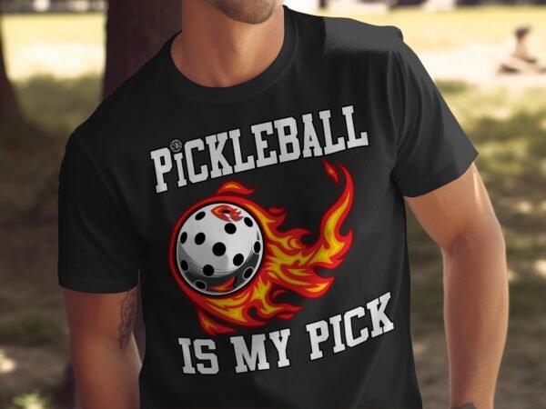 Pickleball Spieler T-Shirt, Geschenk für Sportliebhaber, Einzigartiges Feuerball Motiv Fan Tee, Lustiges Outdoor-Aktivität Team Shirt - Image 5