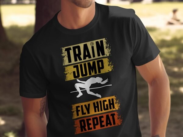 Lustiges T-Shirt fuer Sportliebhaber, Coole Geschenkidee fuer Turntrainer, Trainiere Springe Fliege Wiederholen Design - Image 5