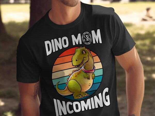 Dino T-Shirt Schwangerschaft Ankündigung Pregasaurus Look Eltern in Erwartung Dino Mom Baby Unterwegs Shirt für Schwangere Eltern - Image 5