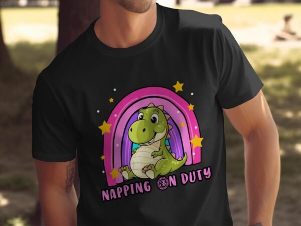 Schläfchen Im Dienst Pregasaurus T-Shirt Werdende Eltern Mama Dino Schlaf Shirt Schwangerschaft Gemütliches Babybauch Outfit Mutter Shirt - Image 5