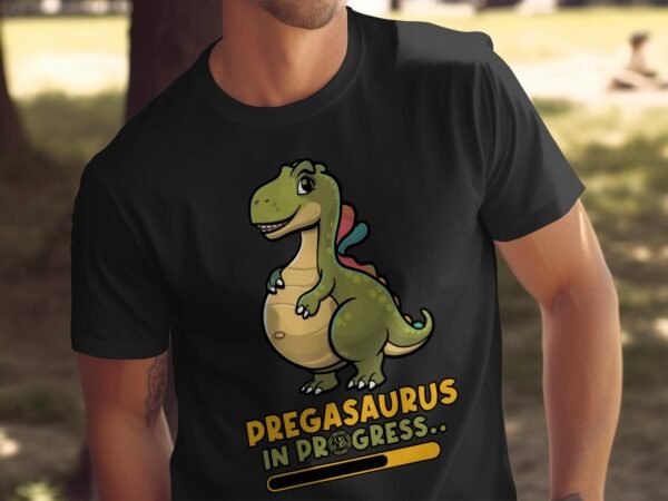 Schwangerschaftsankündigung T-Shirt Dinosaurier Mama Pregasaurus Babybauch T-Shirt Werdende Eltern Dino Shirt Mama Babyparty Kleidung - Image 5
