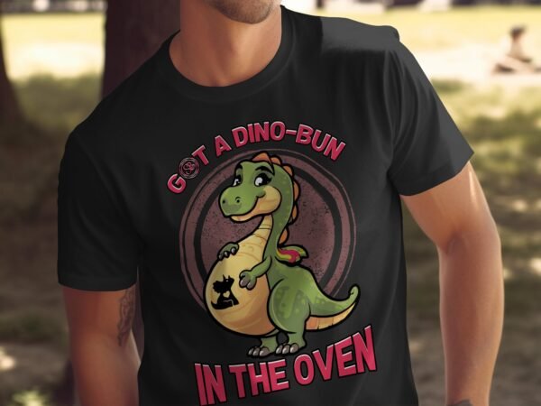 Dino Im Ofen T-Shirt Schwangerschaftsvorbereitung Shirt Baby Ankündigung Dinosaurier Shirt Pregasaurus Babybauch T-Shirt Werdende Mama - Image 5