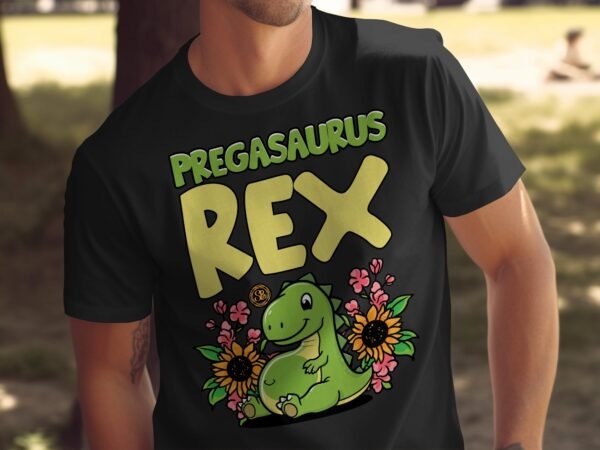 Pregasaurus Rex Shirt Schwangere Dinosaurier T-Shirts Baby Dino Shirts Werdende Mama T-Shirt Schwangerschaft Babyparty Familie - Image 5