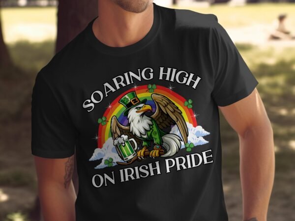 St. Patrick's Day Regenbogen T-Shirt irisches Adler Tee Grünes Bier Amerika Seeadler St. Paddy Festival Shirt Irland Glücksklee - Image 5