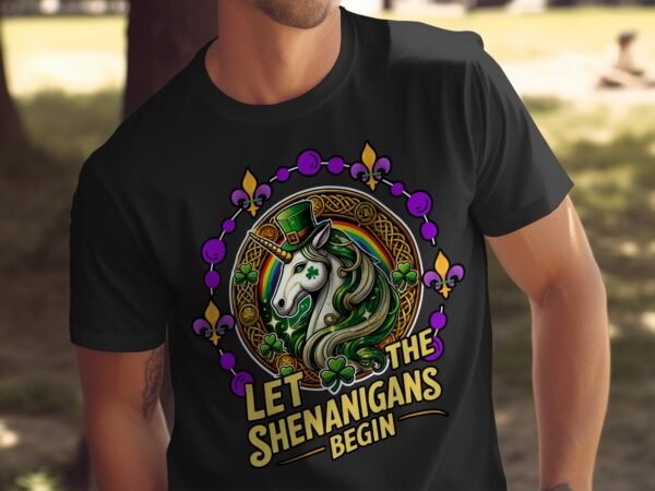 Saint Patricks Day Einhorn T-Shirt Regenbogen Kleeblatt Tee Mardi Gras Festival Outfit Irland Shirt Farbenfrohe Motiv Partykostüme - Image 5