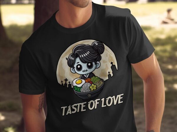Anime Bibimbap Halloween T-Shirt, Koreanisches Essen Tee, Magisches Kostüm, Ramen MRE Zutaten Shirt, Wahnsinn Bowl Top, Gimbap Party - Image 5