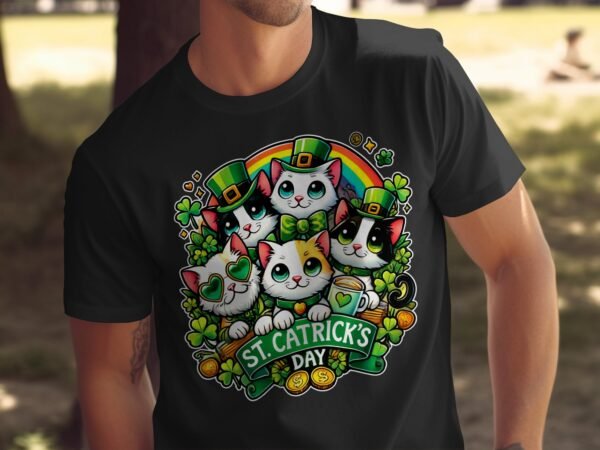 St. Catrick Day T-Shirt, Lustige Katzen Grafik, Niedliche Hunde und Katzen, St. Patricks Day Geschenk für Tierliebhaber, - Image 5
