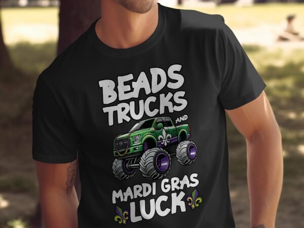 Lustige St. Patrick's Day T-Shirt, Mardi Gras und St. Patrick's Day, Beads Trucks Mardi Gras Luck T-Shirt, perfekte Party Kleidung - Image 5