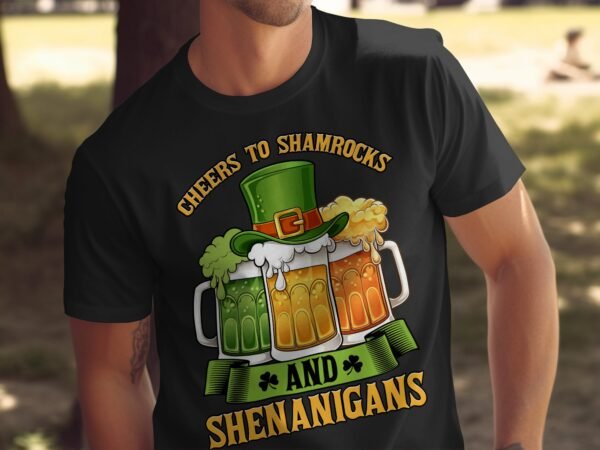 Cheers to Shamrocks and Shenanigans T-Shirt, Lustiges Party-Shirt, St. Patrick's Day, Irisches Bierhemd, Irland Feiertag - Image 5