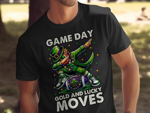 Game Day Shirt Gold and Lucky Moves Dab Dance Funny Graphic Tee, Sport Fan TShirt, Trendy Sports Apparel, Cool Game Day T Shirt - Image 5