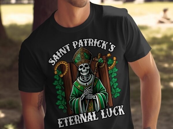 Saint Patrick's Eternal Luck T Shirt, Irisches Festival Outfit, Geschenk Fuer Ihn, Geschenk Fuer Sie, Lustiges Skelett Alten Gluck - Image 4