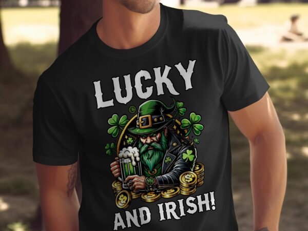 Lustiges Irisches T-Shirt, Kleeblatt Grafik, Geschenke für St. Patrick's Day, Lustiger Trinker, Irisch und Glücklich T-Shirt, Grünen Bart - Image 4