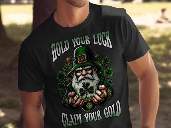 Lustiges Kleeblatt T-Shirt, Irischer Kobold Print, Holen Sie sich Ihr Gold Statement, St Patricks Day, Glücksbringer T-Shirt - Image 4