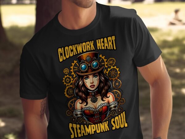 Vintage Futuristisches Steampunk T-Shirt, Retro Fantasiewelt Kostüm, Retro Dampfantrieb Shirt, Industriell Viktorianisches Top, Zahnrad Tee - Image 5
