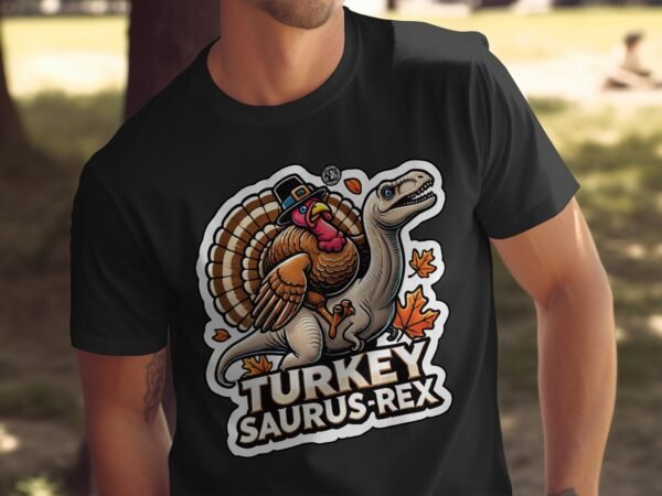 Herbstliches Erntedankfest T-Shirt, Traditionell Amerika Kanada Top, Lustiges Dino T-Rex Truthahn Shirt, Festliches Geflügel Kürbis Tee - Image 5