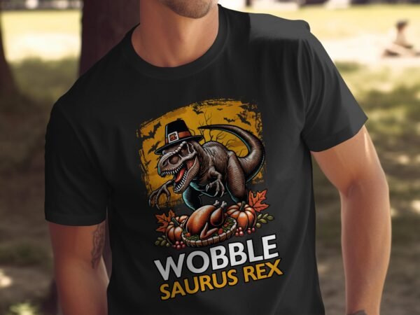 Herbstliches Erntedankfest T-Shirt, Traditionell Amerika Kanada Top, Lustiges Dino T-Rex Truthahn Shirt, Festliches Geflügel Kürbis Tee - Image 5