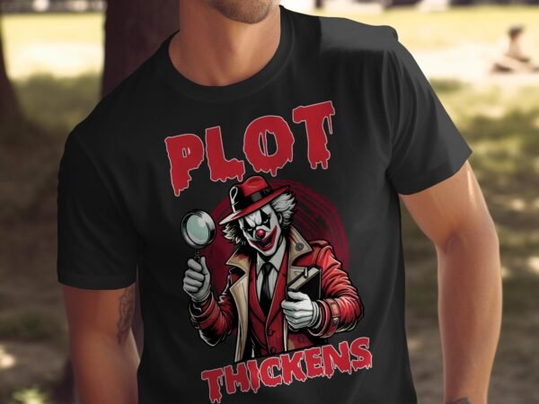 Kriminalfall True Crime T-Shirt, Horror Clown Geschichten für Krimi Fans Tee, Rätsel Verdächtiger Detektiv Top, Joker Ermittlungen Shirt - Image 5