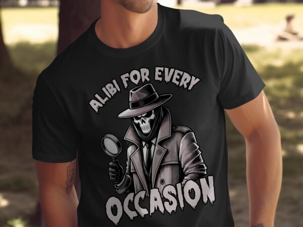 Kriminalfälle True Crime T-Shirt, Mystische Horror Geschichten für Krimi Fans Tee, Rätsel Maskiertes Detektiv Top, Lupe Ermittlungen Shirt - Image 5
